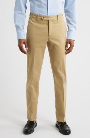 Zanella Parker Flat Front Stretch Cotton Pants in Khaki at Nordstrom Rack, Size 36