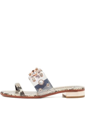 Sophia Webster Dina leather flat sandals - Neutrals