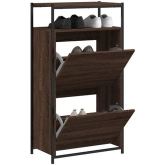 vidaXL Scarpiera Rovere Marrone 60x34x112 cm in Legno Multistrato - Vidaxl