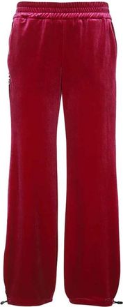 Versace Jeans Couture Fluwelen broek met elastische tailleband - Dames - Sweatpants - Rood - 2XS - Polyester - Broeken