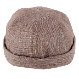 Wigens Mens Denim Linen Docker Cap in Brown at Nordstrom, Size X-Large