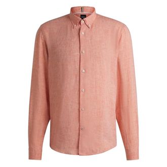 HUGO BOSS Hemd - Heren - Overhemden - Oranje - Maat: M