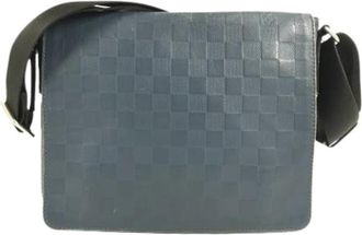 Louis Vuitton Pre-owned Messenger Bag - Heren - Vintage Schoudertas - Blauw - ONE Size - Leer - Vintage