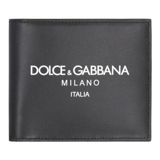 Dolce & Gabbana Accessoires, Heren, Zwart, ONE Size, Leer, Kalfsleer Nappa Portemonnee