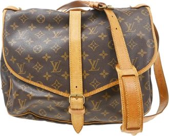 Louis Vuitton Saumur Monogram Canvas Brown Canvas Handbag (Pre-Owned)