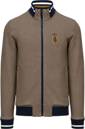 Aeronautica Zip-through Sweatshirt 262Fe 2089Uf 00662 - Heren - Vesten met rits - Beige - XL - Katoen - Hoodies & sweatvesten