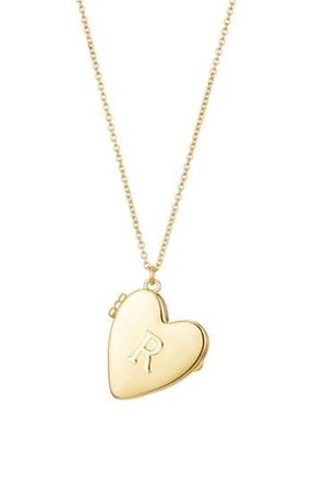 Adornia Initial Heart Locket Pendant Necklace in Gold-R at Nordstrom Rack