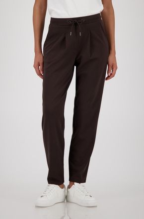 Monari Jogger Pants MONARI Basic, Damen, Gr. 42, N-Gr, dk chocolate, Web, Obermaterial: 55% Polyester, 38% Viskose, 7% Elasthan, unifarben, bequem lang, Hose