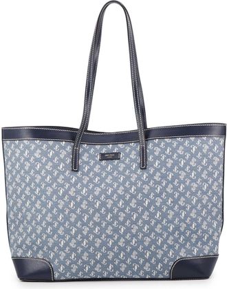 Jimmy Choo London White Canvas Leather Handbag Pouch Tote Bag (Pre-Owned)