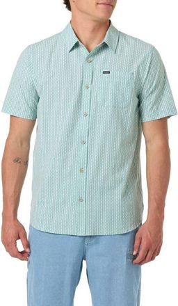 O'Neill Relaxed Fit Short Sleeve Performance Slub Button-Up Shirt in Green at Nordstrom, Size Xx-Large