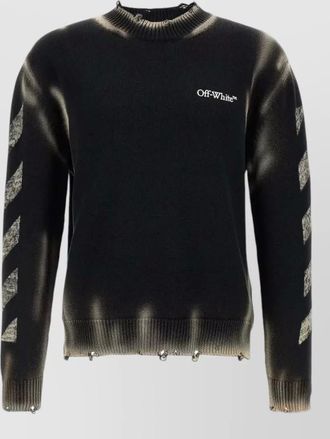 Off-white corrosion knit crewneck diagonal stripe