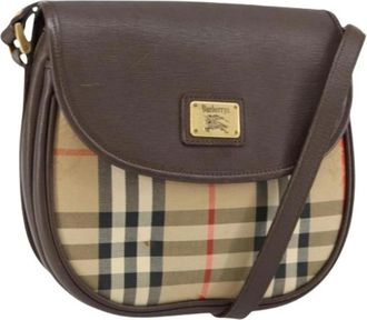 Burberry Pre-owned Canvas Schoudertas - Dames - Vintage Schoudertas - Veelkleurig - ONE Size - Leer - Vintage