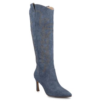 Journee Collection Womens Laramie Knee High Western Boots