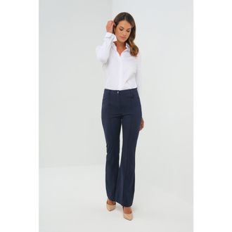 Anatomie Katya Ultralight Flare Pant with Pintucking in Navy at Nordstrom, Size X-Small