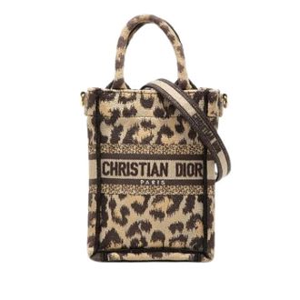 Dior Pre-owned Book Tote Leopard Canvas 2way Bag - Pre-owned - Mujer - Beige - ONE SIZE