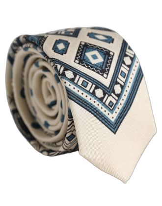 Dolce & Gabbana Silk Geometric Jacquard Necktie - Beige