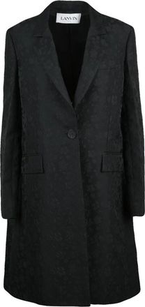 Lanvin Cappotto - Dames - Mantel - Zwart - S - Polyester - Jassen