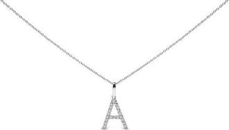 House of Brilliance Sterling Silver Diamond Accent A-Z Initial Pendant Necklace in Sterling Silver |A at Nordstrom