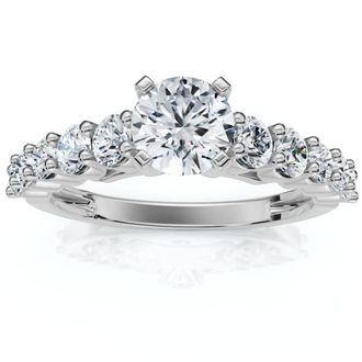 Pompeii3 Certified 2 1/2Ct Diamond Engagement Ring With Accents 14k Gold Lab Grown