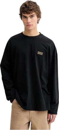 American Vintage Gixy Long Sleeve Tee - Heren - Longsleeves - Zwart - S - Katoen - Tops