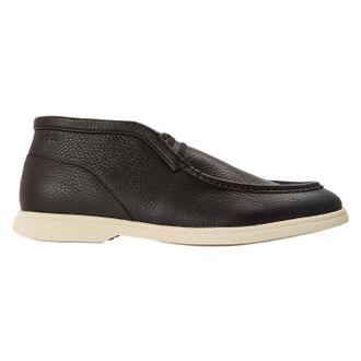 HUGO BOSS Mens Sienne Desb Leather Chukka Boots (Dark Brown) - Size UK 12