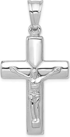 Diamond2Deal 14K White Gold Reversible Crucifix Pendant