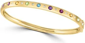 Effy 925 Gold Plated Silver Rainbow Gemstone Bangle in 14K Gold Plate at Nordstrom, Size 7