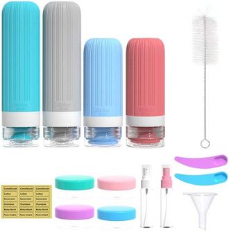 OEM Botellas De Silicona Tama&ntilde;o Viaje, Recipientes Para Champ&uacute; Y Gel De Ducha, Port&aacute;tiles, Tama&ntilde;o Viaje, 60 Ml + 90 Ml