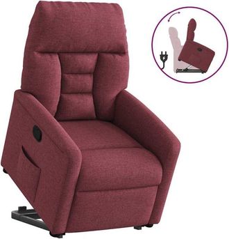 vidaXL Sill&oacute;n Reclinable Elevable Tela Rojo Tinto Vidaxl