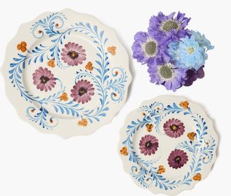 Mrs. Alice Damson Flowers Starter Plate in Purple at Nordstrom