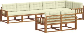 vidaXL Conjunto De Sof&aacute;s De Exterior 8 Uds. Natural Y Crema Vidaxl