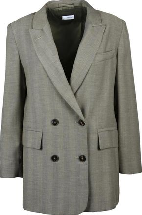Marella Giacca doppiopetto - Dames - Blazers - Groen - L - Wol - Jassen