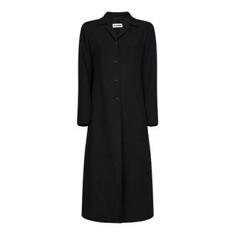 Jil Sander Dames, Mantels, Zwart, Maat: XL Wol