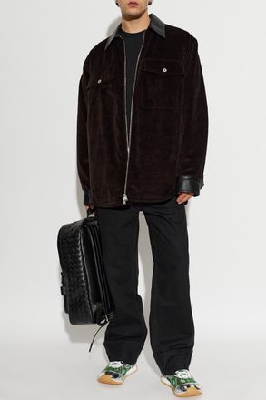 Bottega Veneta Quilted Jacket With Collar, Mens, Brown