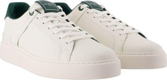 Balmain Mens B Court Sneakers - Balmain Leather White Calfskin Shoes