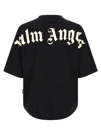 Palm Angels Logo-Print Oversized T-Shirt - Black