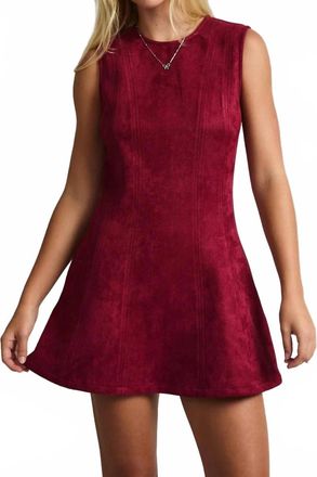 Le Lis Blanc Deux Sueded Scarlet Mini Dress In Burgundy