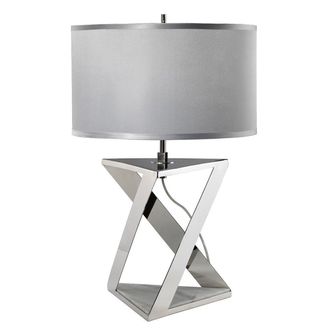 Netlighting Aegeus 1 Light Table Lamp White Polished Nickel E27