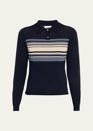 Still Here Striped Polo Sweater