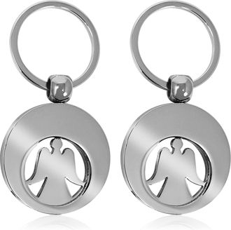 Com-Four 2x Keychain Guardian angel with shopping cart chip, angel with removable shopping chip for the shopping cart (02 pieces - angel)