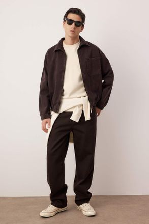 Trendyol MAN Heren Bruin Effen Lang Regular fit Jassen