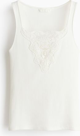 H&M Top mit Spitze - Weiss