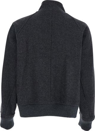 After Pray Mens Grey Jacket With Front Zip Closure Wool Coat