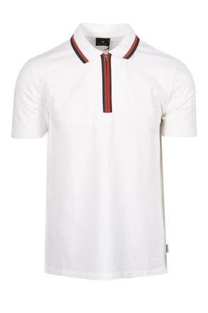 Paul Smith Mens REG FIT ZIP POLO SHIRT OFF WHITE Cotton - Size X-Large