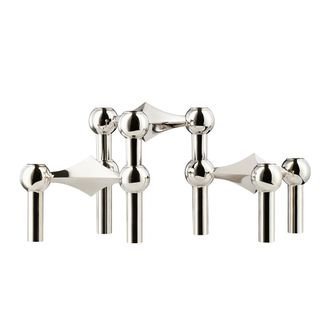 Stoff Nagel Kerzenhalter, Chrom (3er-Set)