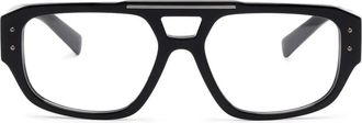 Dolce & Gabbana Eyewear pilot-frame glasses - men - Acetate - 56 - Black