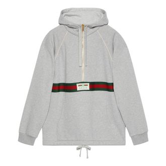 Gucci Cotton Half Zip Hoodie Grey 645320-XJF63-1148