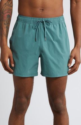Fair Harbor The Bungalow Water Repellent Swim Trunks in Seapine at Nordstrom, Size Xxx-Large