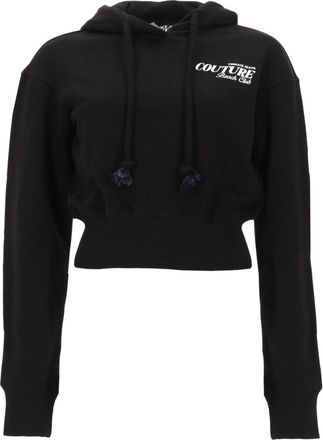 Versace Jeans Couture Couture Cropped Logo Printed Cotton Hoodie