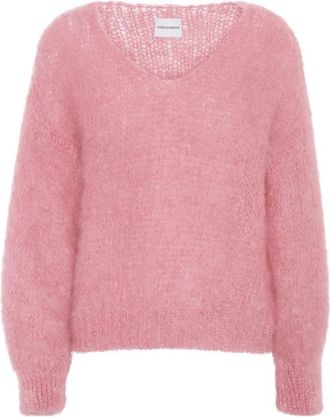 Americandreams V-hals gebreide trui - Dames - V-hals truien - Roze - XL - Truien & Vesten